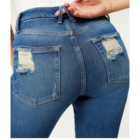 NWOT Good American Good Legs Jacked Step Hem Skinny Jeans Size 31 - Picture 5 of 16